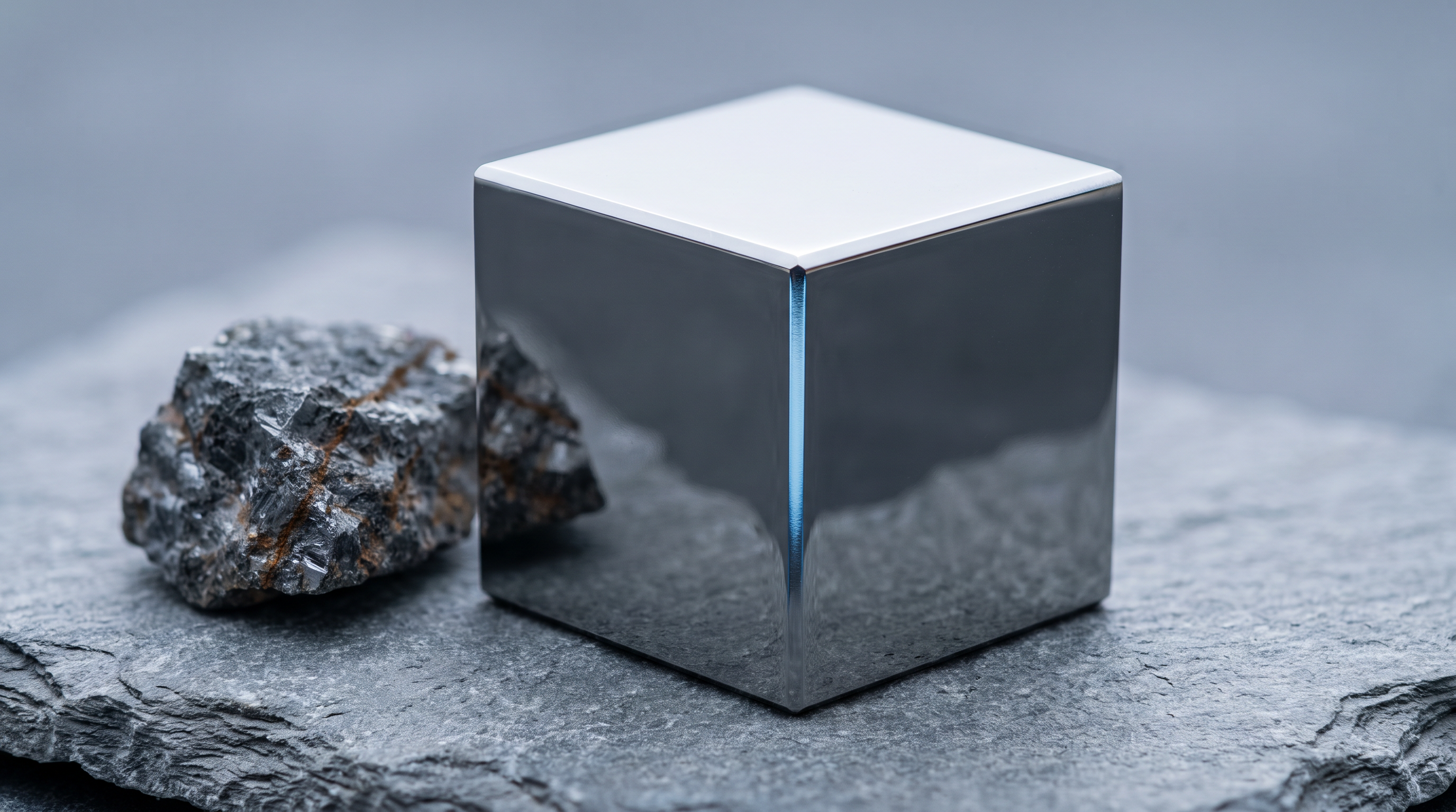 Editorial cover illustration for "Tungsten Miner Almonty (ALM): Non-Cash Gains Drove Q2 Profit", using refined raw materials and natural elements to interpret its central idea.