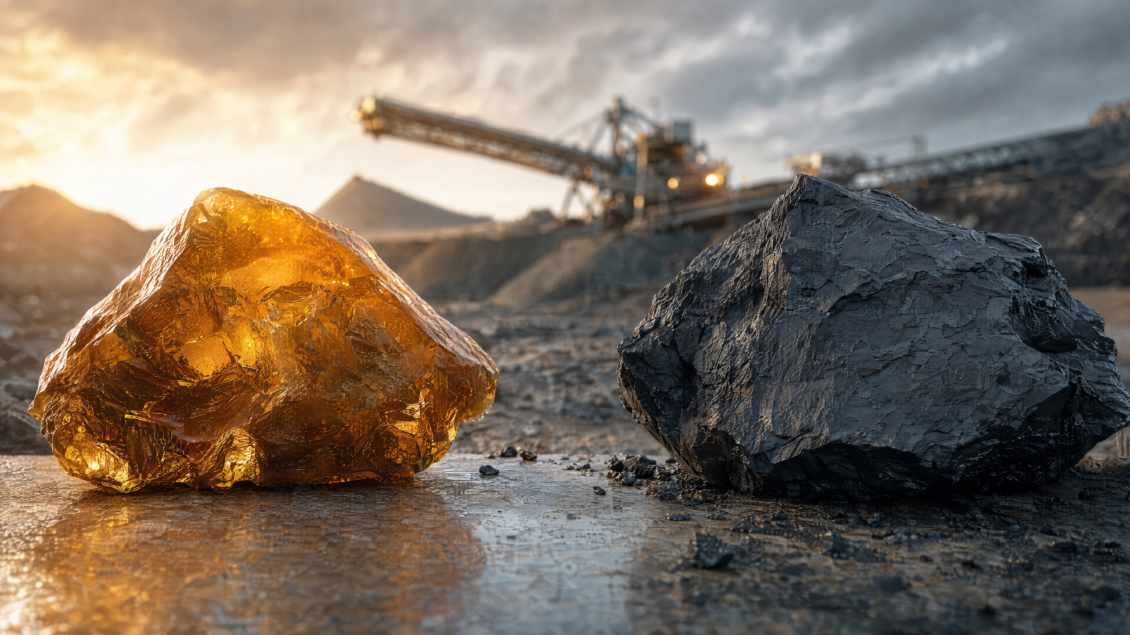 Editorial cover illustration for "Core Natural Resources (CNR): Insurance Amplifies Q2 Rebound", using flowing energy infrastructure to interpret its central idea.