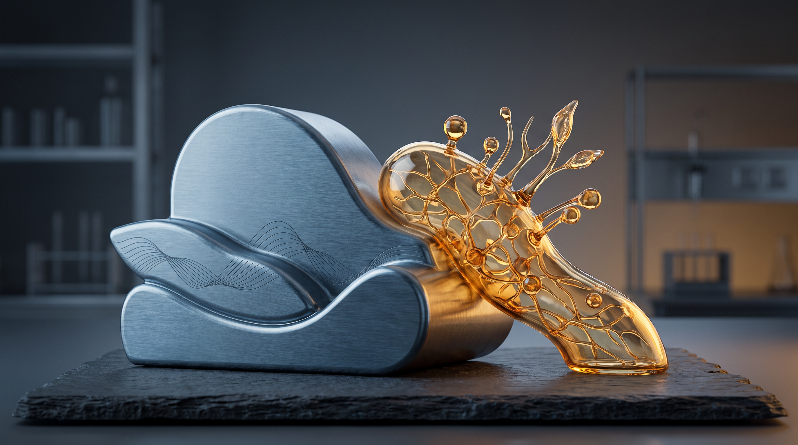Abstract editorial cover illustration for "Jazz Pharmaceuticals (JAZZ): Guidance Rises, Oncology Must Grow", using clean modern laboratory architecture to interpret its central idea.