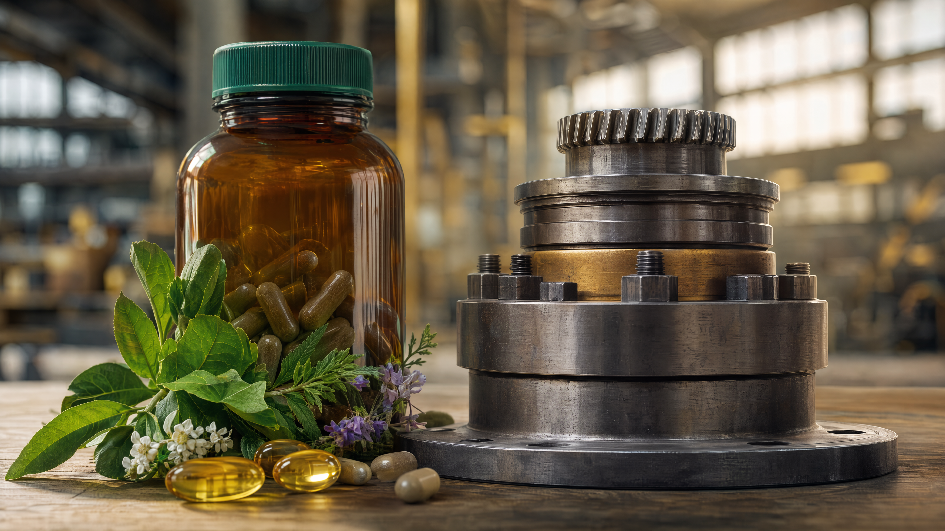 Editorial cover illustration for "Jamieson Wellness (JWEL) Lands C$2.5B Buyout as Cash Lags", using essential everyday product abundance to interpret its central idea.