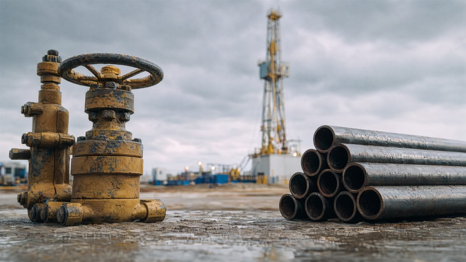Editorial cover illustration for "Oil Producer Headwater (HWX): Q2 Spending and Dividend Hike Narrow Cash Options", using flowing energy infrastructure to interpret its central idea.