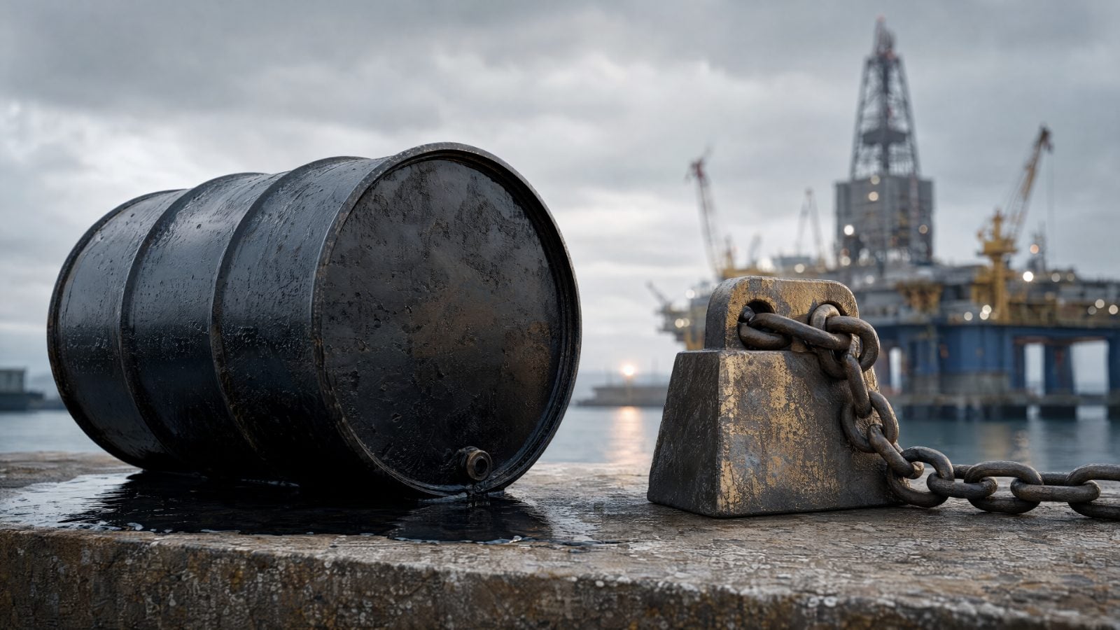 Editorial cover illustration for "Parex Resources (PXT): More Barrels Are Not Yet Funding Debt Cuts", using flowing energy infrastructure to interpret its central idea.