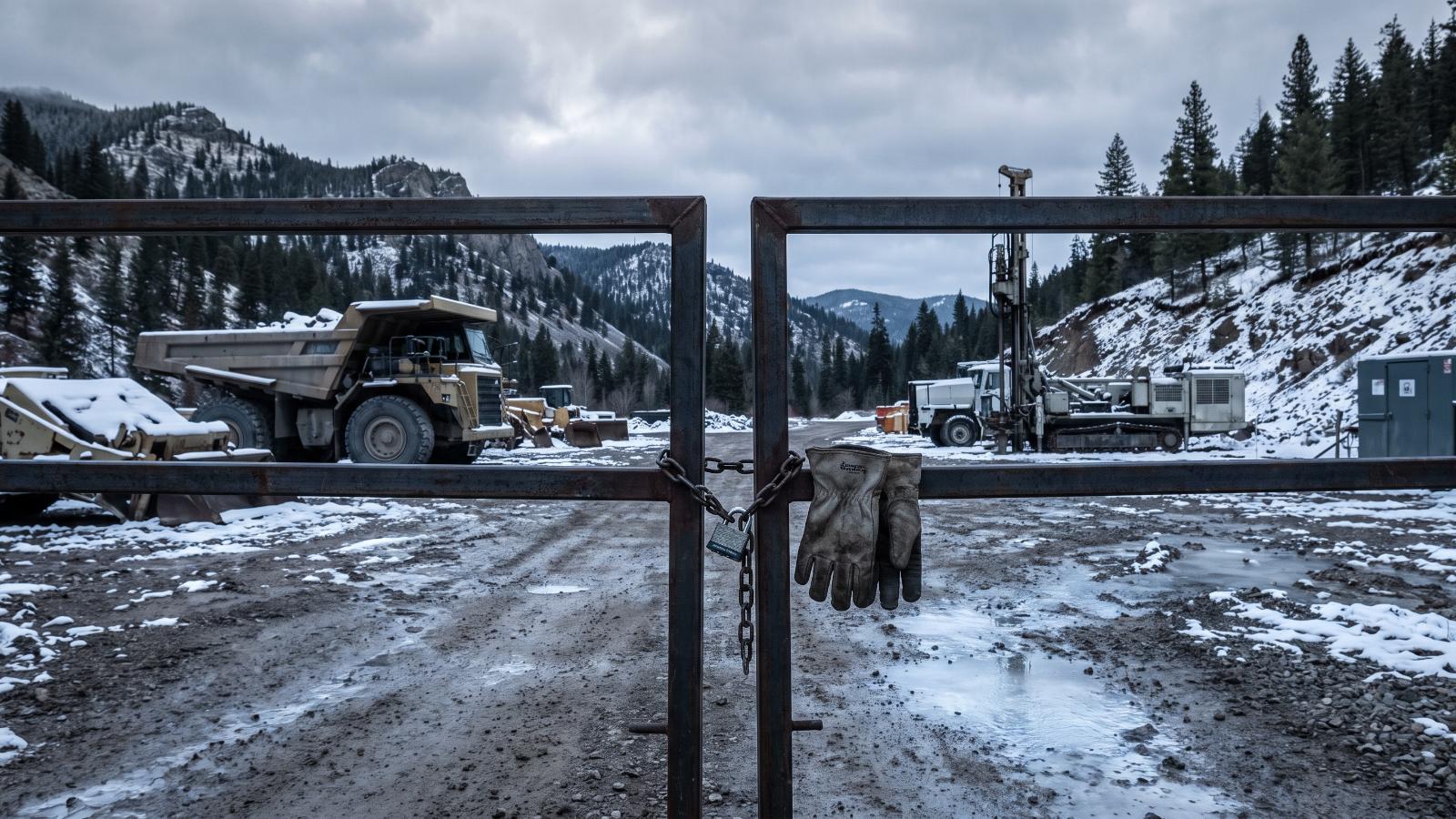 Editorial cover illustration for "Sibanye Stillwater (SBSW): Strike Risks Montana Capital Unless Labor Costs Fall", using refined raw materials and natural elements to interpret its central idea.